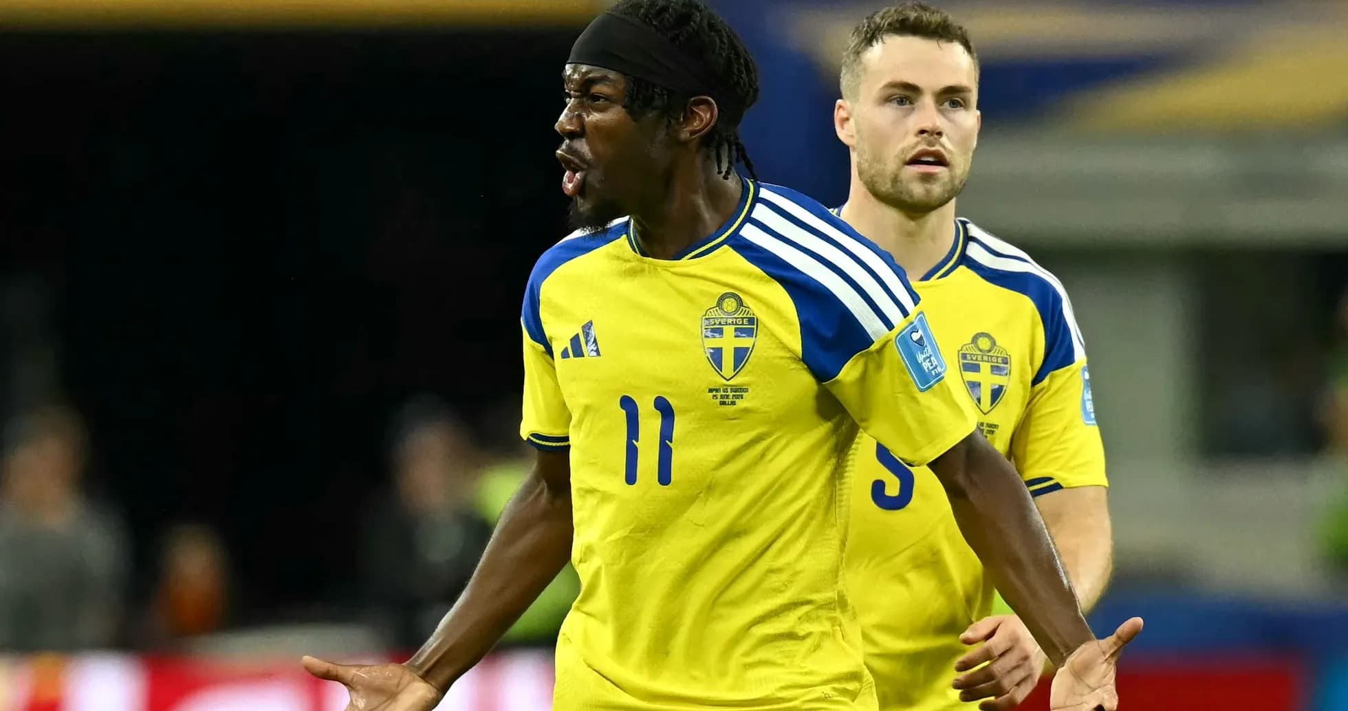 Jugadores de Suecia en acción durante un partido