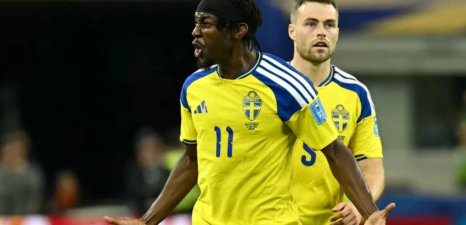 Jugadores de Suecia en acción durante un partido