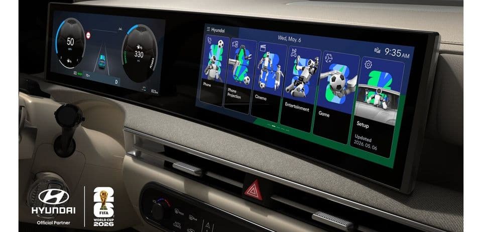 Pantalla de infotainment en vehículo Hyundai