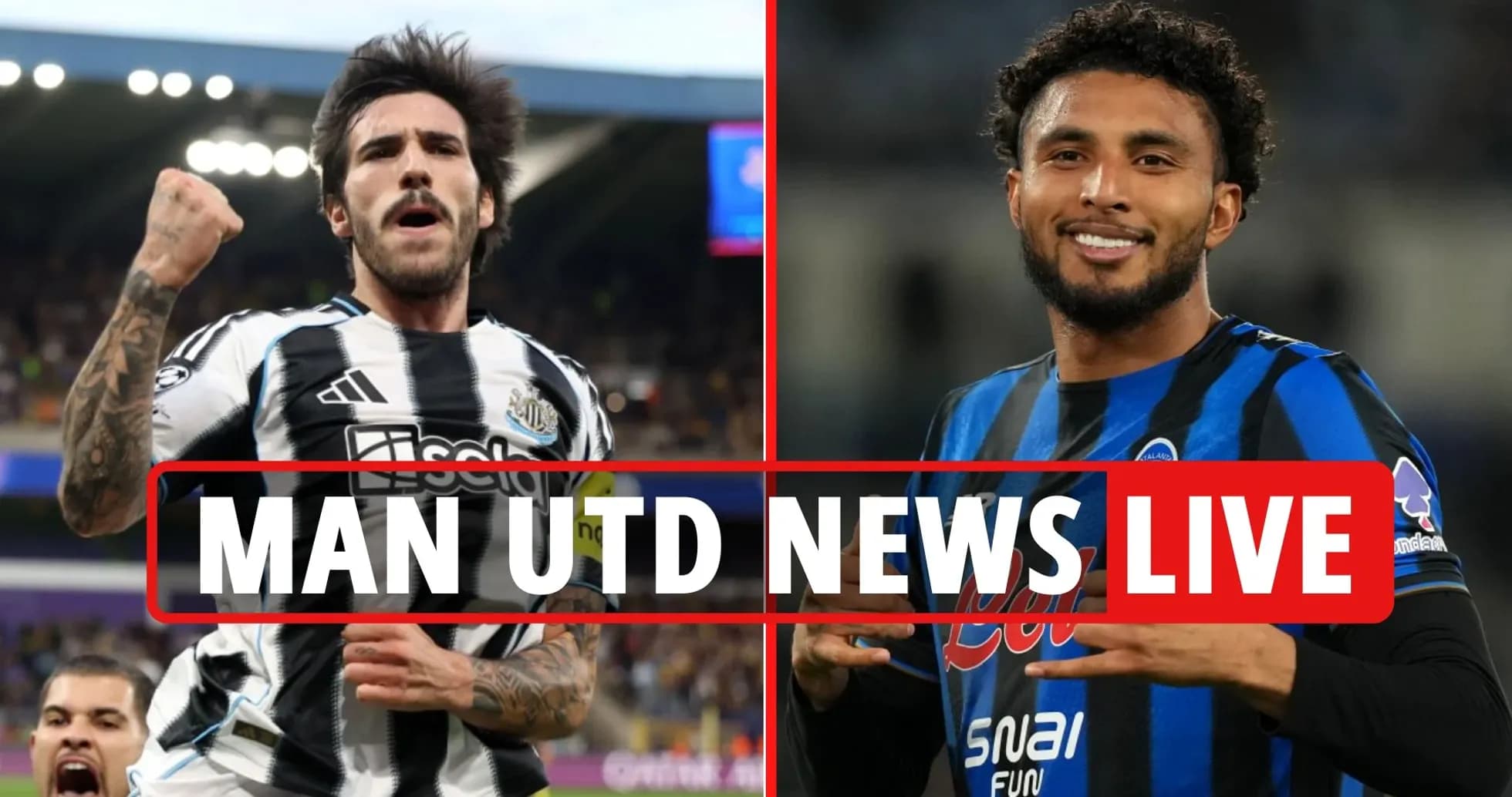 Jugadores de Newcastle y Atalanta celebrando goles