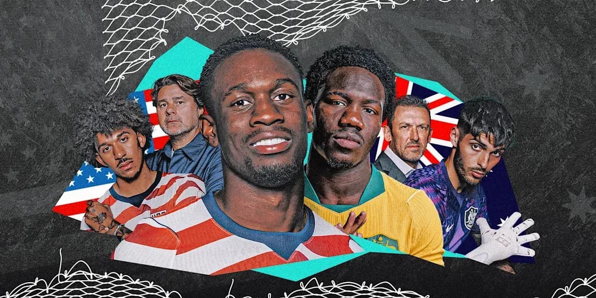 Jugadores de fútbol de diferentes nacionalidades posando juntos