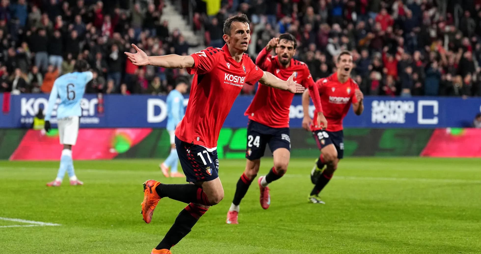 Celebración de gol de Osasuna en La Liga