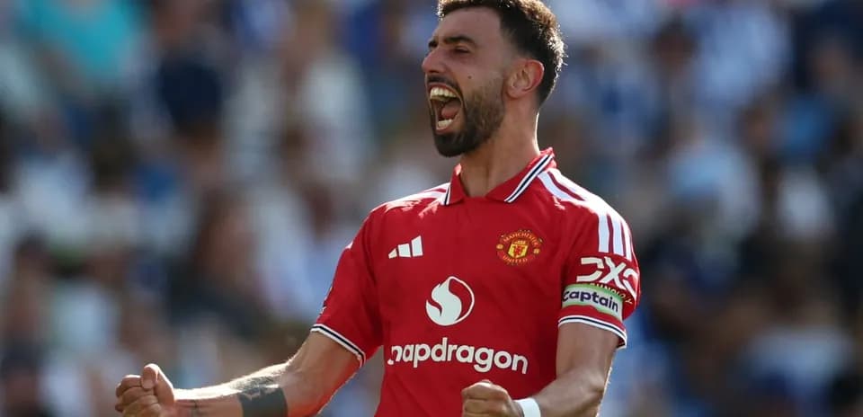 Bruno Fernandes celebrando un gol con su equipo