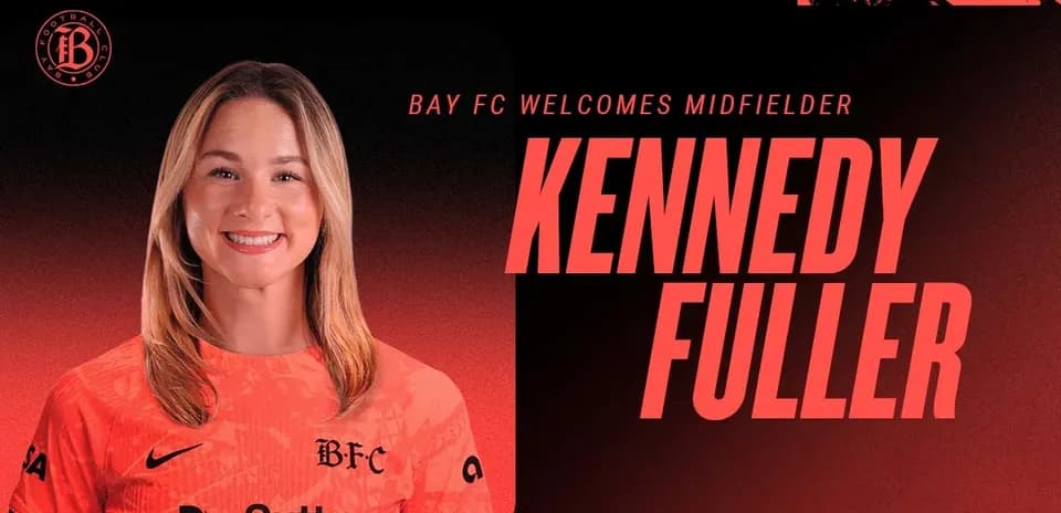 Kennedy Fuller poses in Bay FC jersey