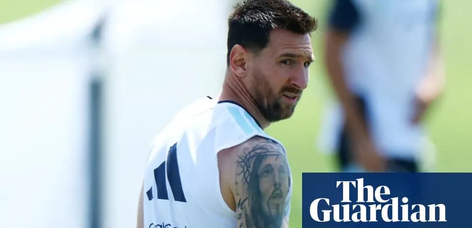 Lionel Messi entrenando con la selección argentina