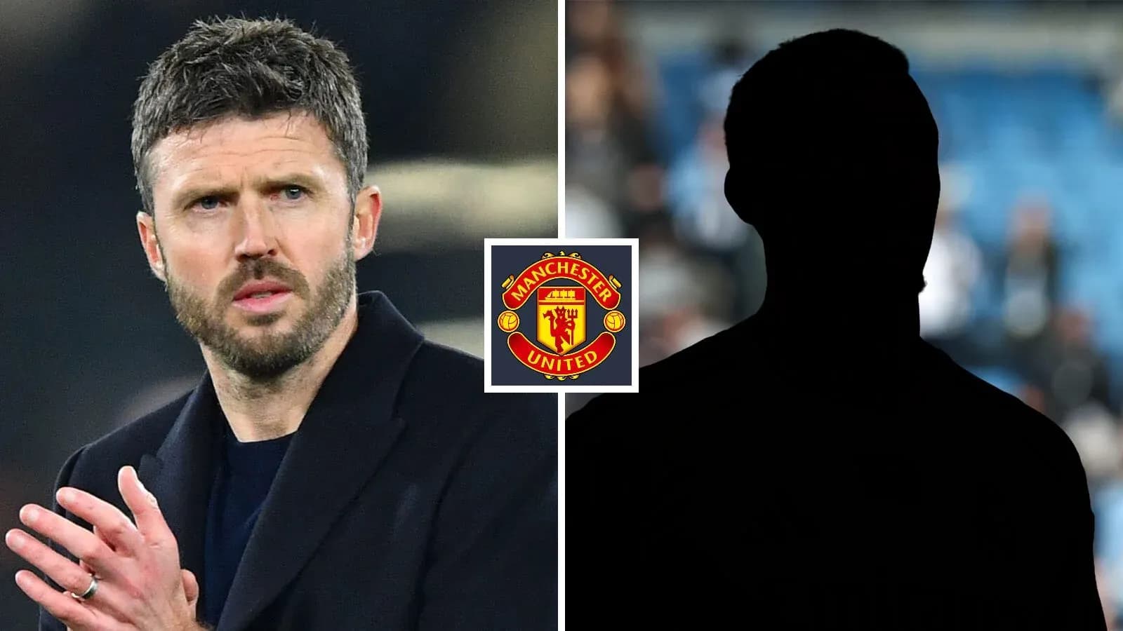Michael Carrick y un jugador en silueta con logos