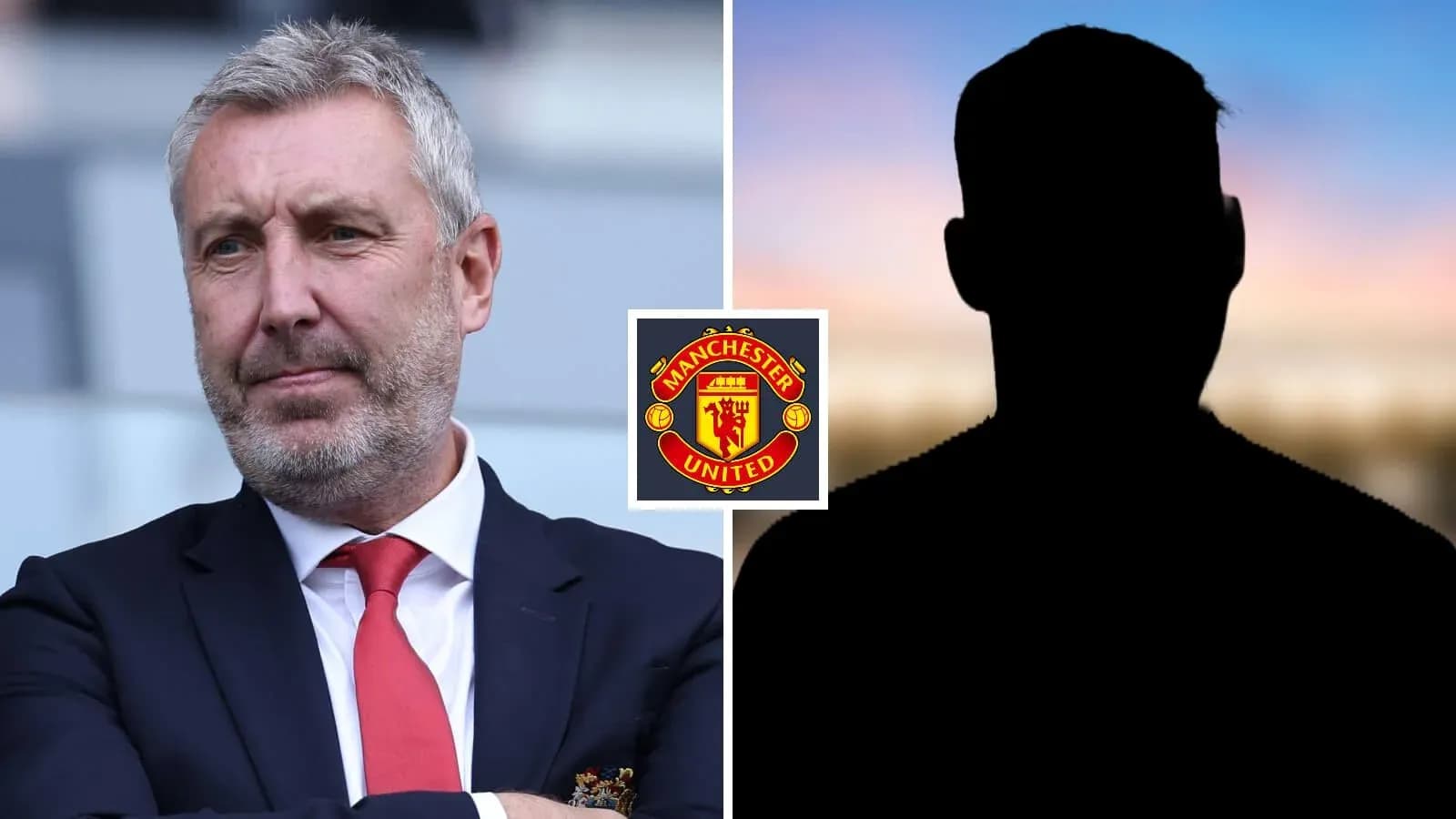 Entrenador de Manchester United junto a silueta de jugador