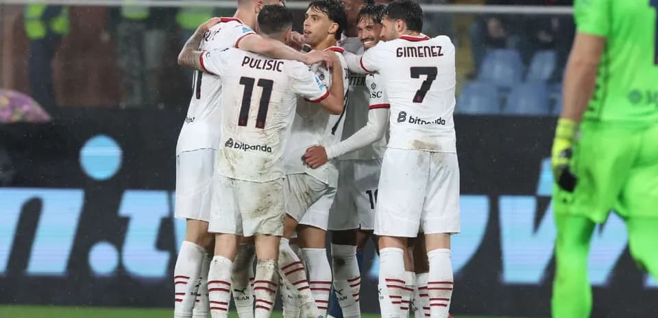 Celebración del equipo de AC Milan en el partido