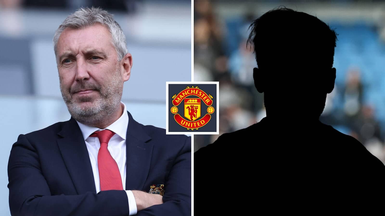 Entrenador observando partido con logo de Manchester United