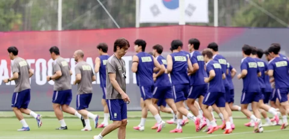 Entrenamiento de Corea del Sur antes del partido