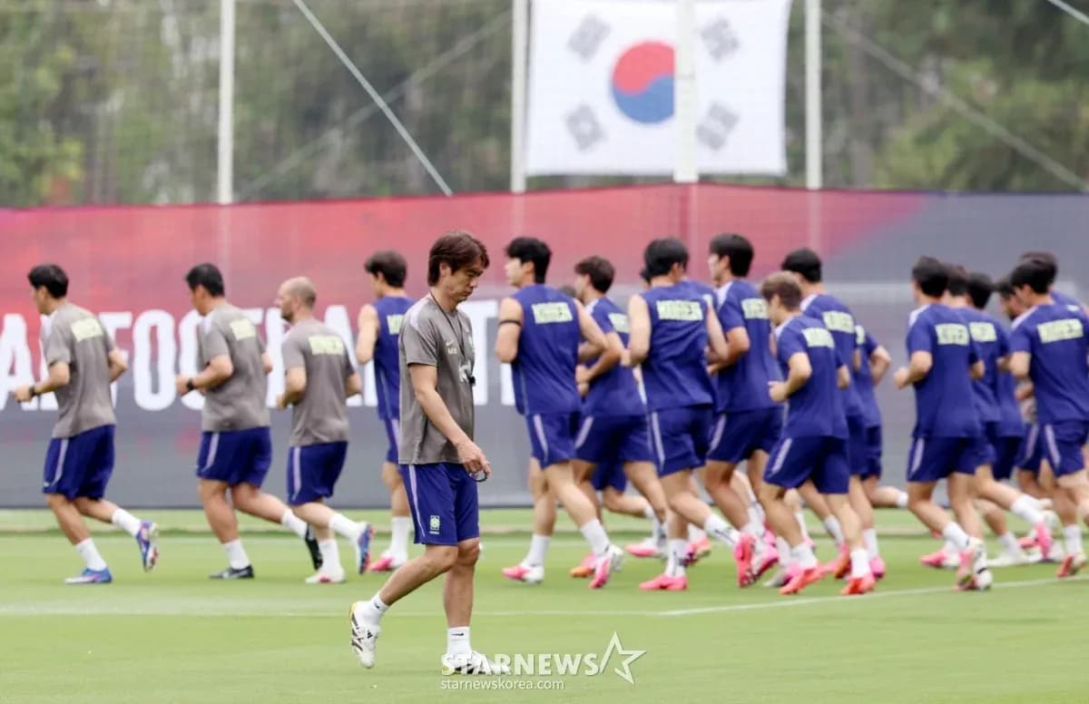 Entrenamiento de Corea del Sur antes del partido