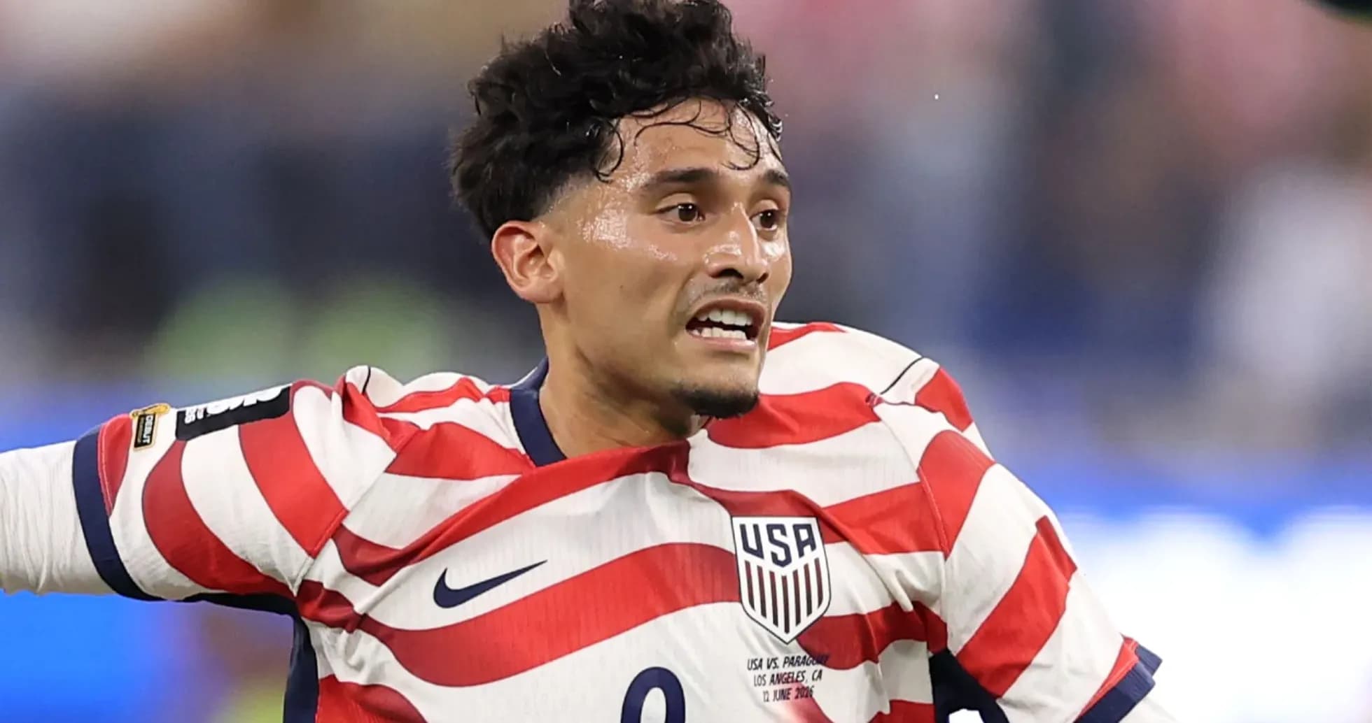 Jugador de Estados Unidos en acción durante el partido