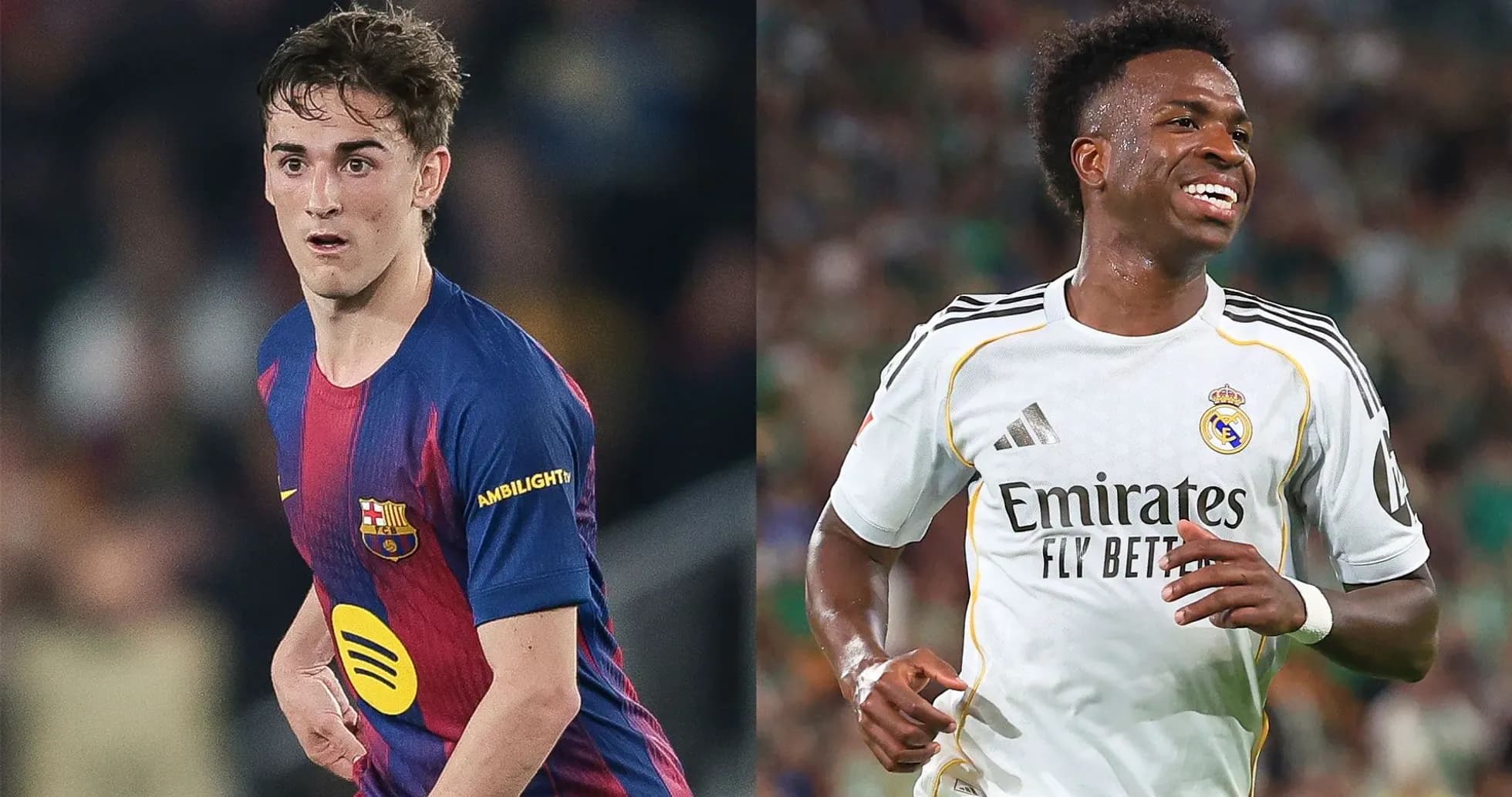 Jugadores de Barcelona y Real Madrid durante un partido