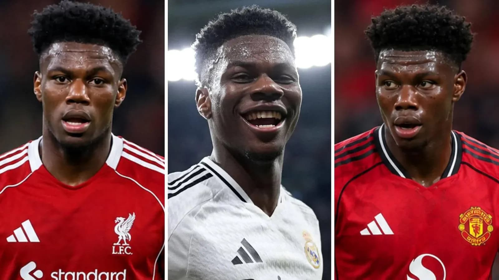 Tres imágenes de jugador en diferentes camisetas
