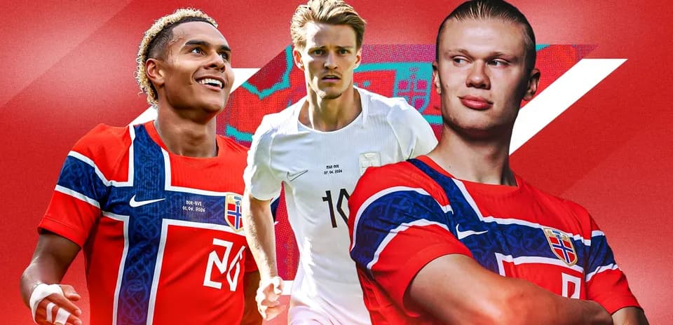 Jugadores de fútbol noruegos posando juntos