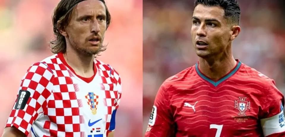 Modric y Ronaldo en partido de fútbol