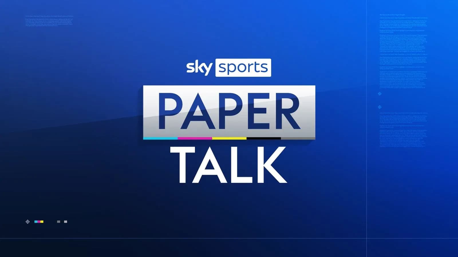 Logotipo de Sky Sports Paper Talk sobre fondo azul