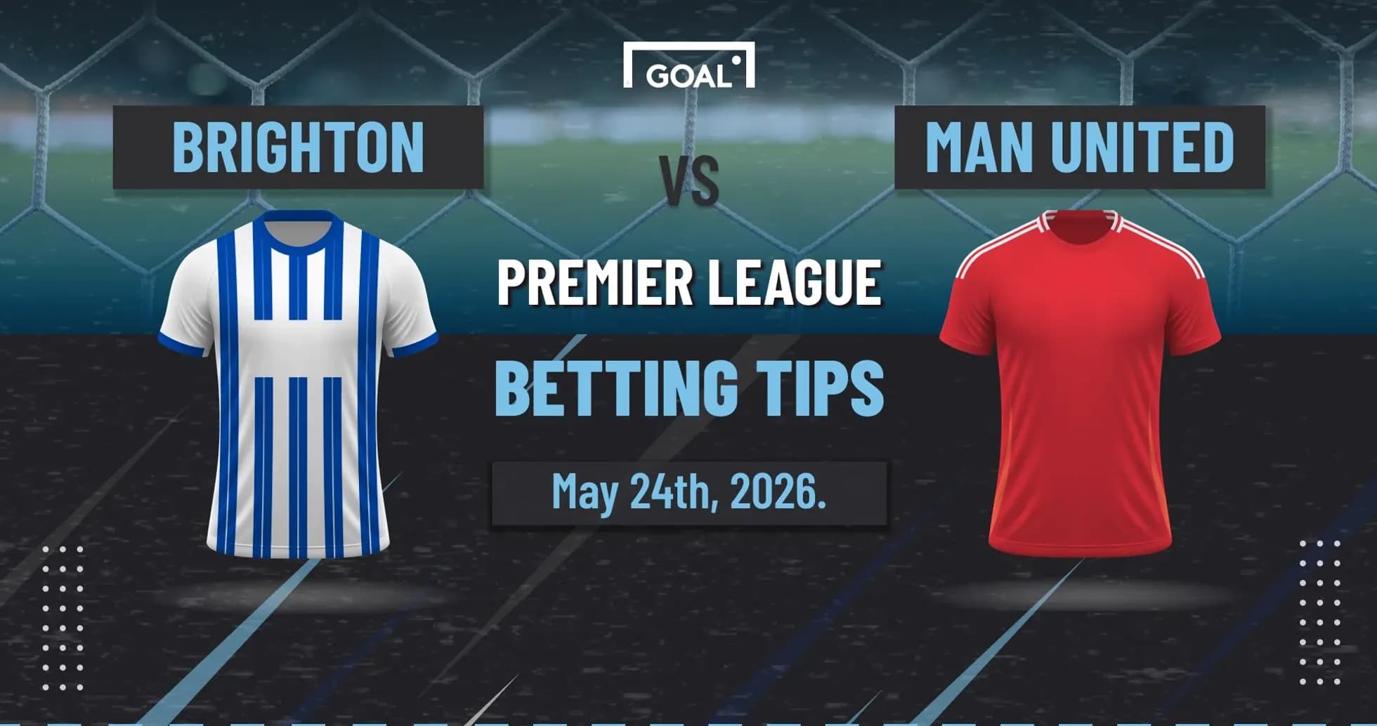 Camisetas de Brighton y Manchester United para partido