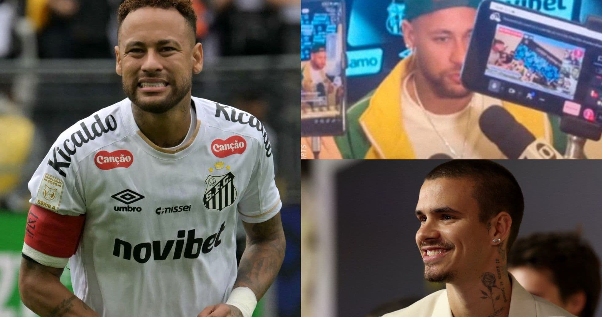 Neymar en uniforme de Santos y dos eventos mediáticos