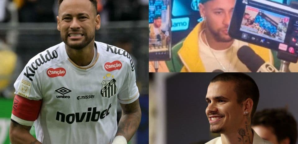 Neymar en uniforme de Santos y dos eventos mediáticos