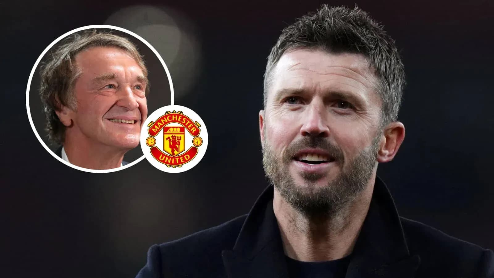 Michael Carrick y John McGreal con logo de Manchester United