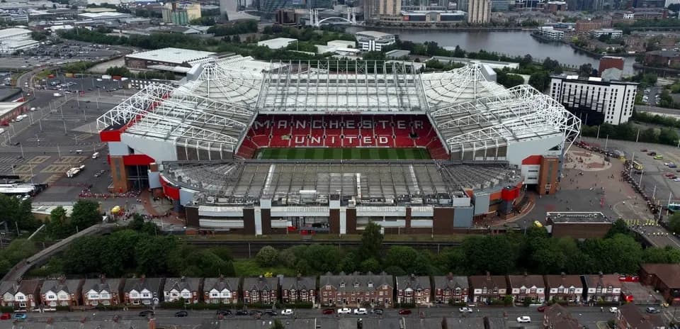 Estadio Old Trafford de Manchester United desde arriba