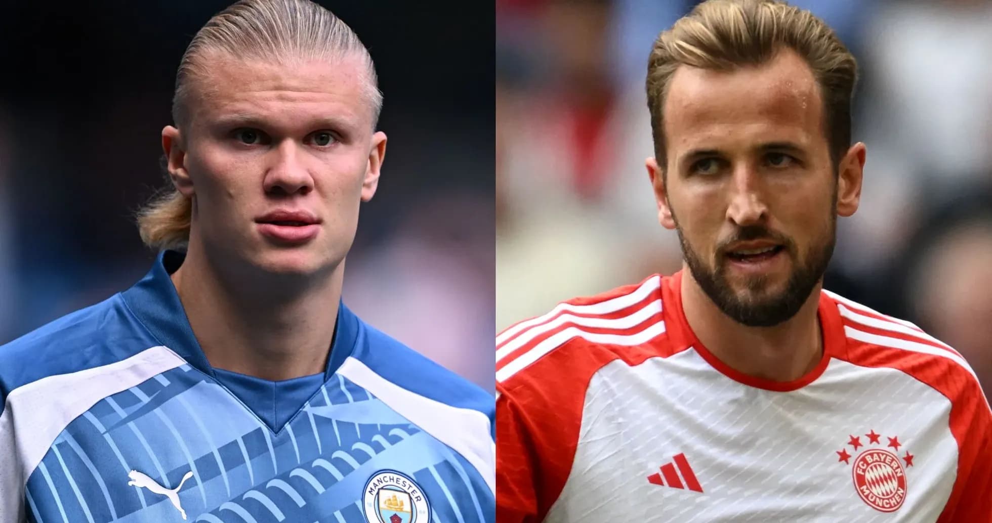 Erling Haaland y Harry Kane en campos de fútbol