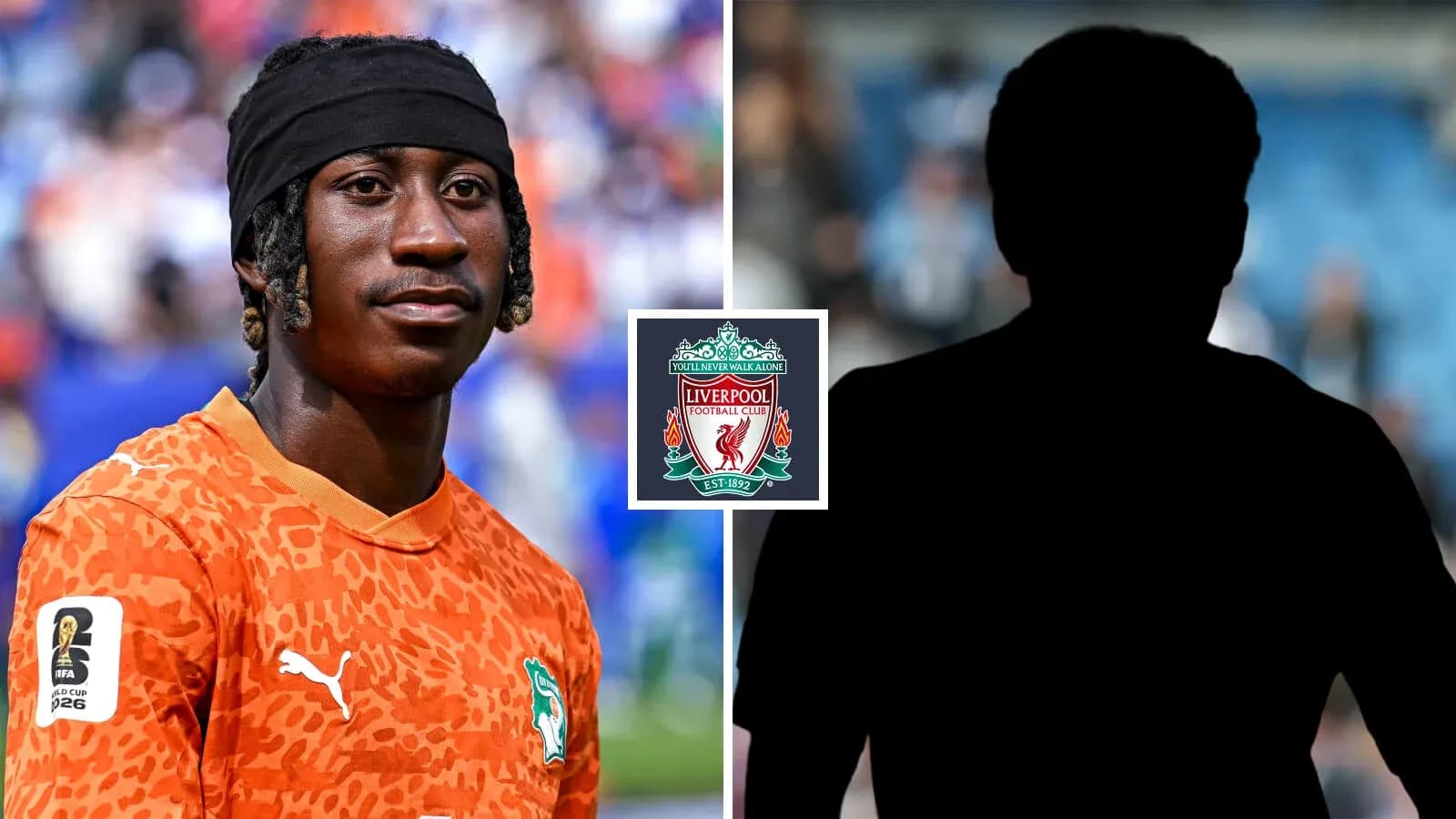 Jugador con camiseta de Costa de Marfil y logo de Liverpool