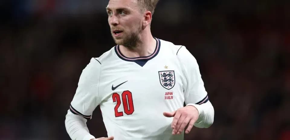 Jugador de Inglaterra en acción durante el partido