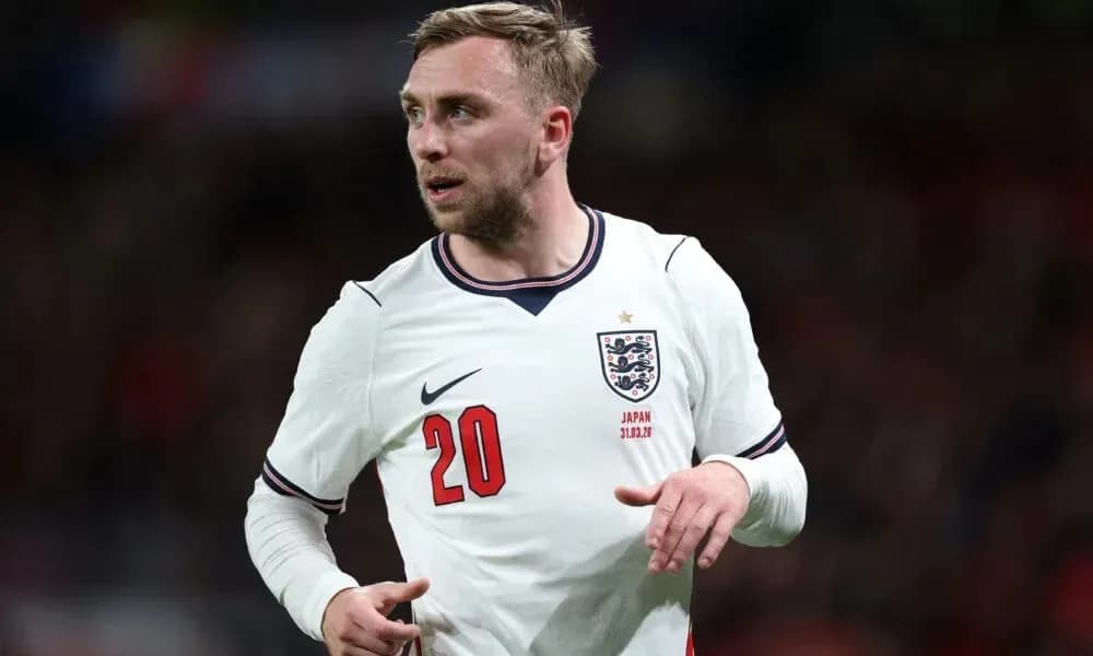 Jugador de Inglaterra en acción durante el partido