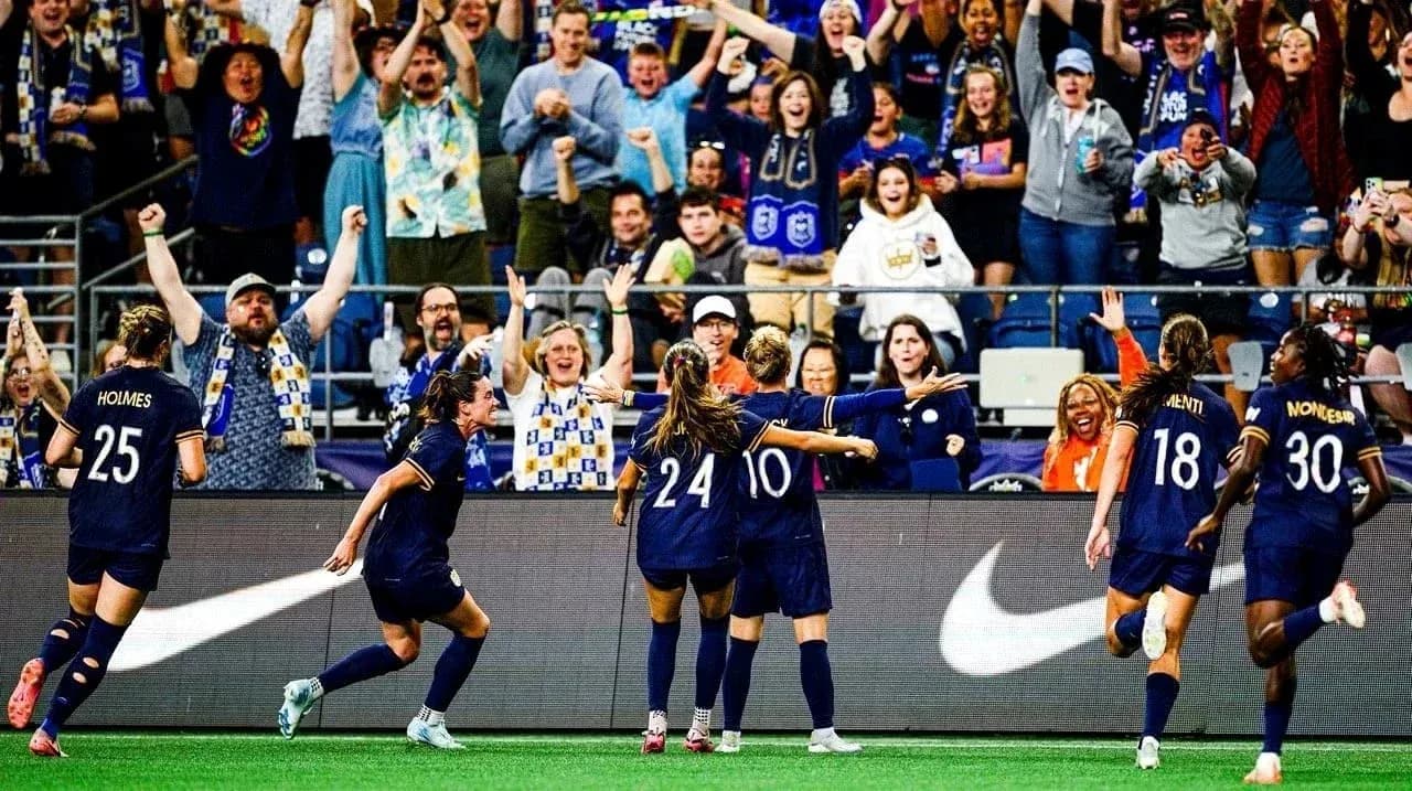Celebración de gol de Seattle Reign FC