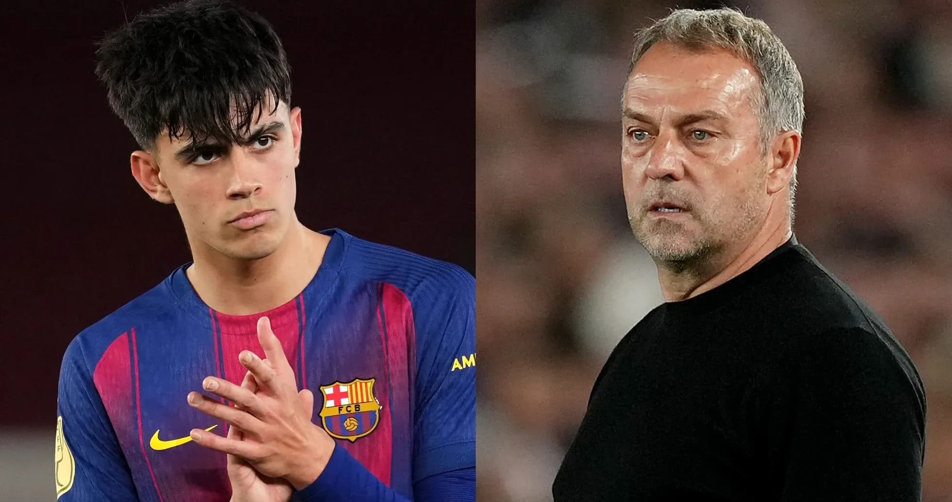 Jugador del Barcelona y entrenador en partido