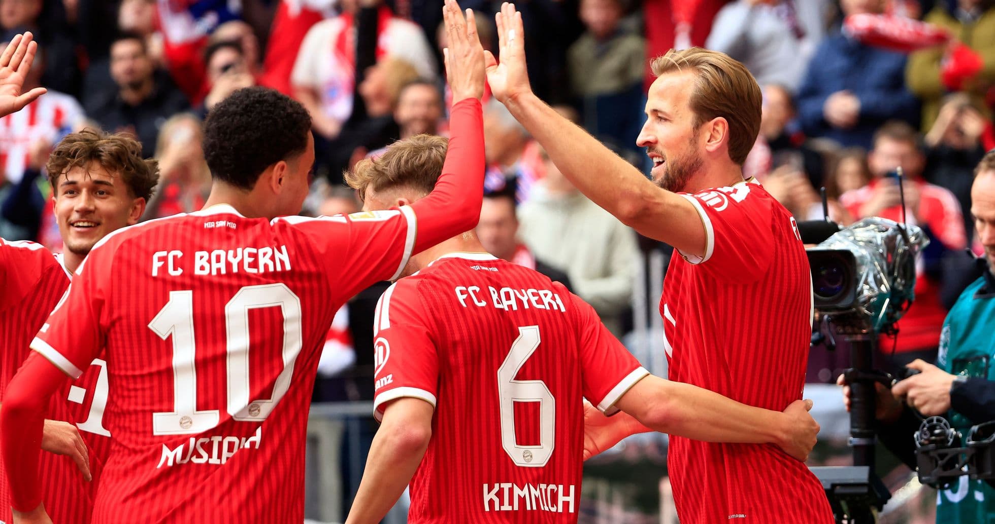 Jugadores del Bayern celebrando un gol en partido