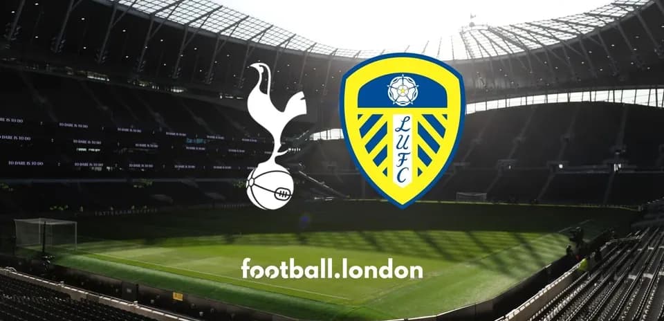 Estadio con logotipos de Tottenham y Leeds