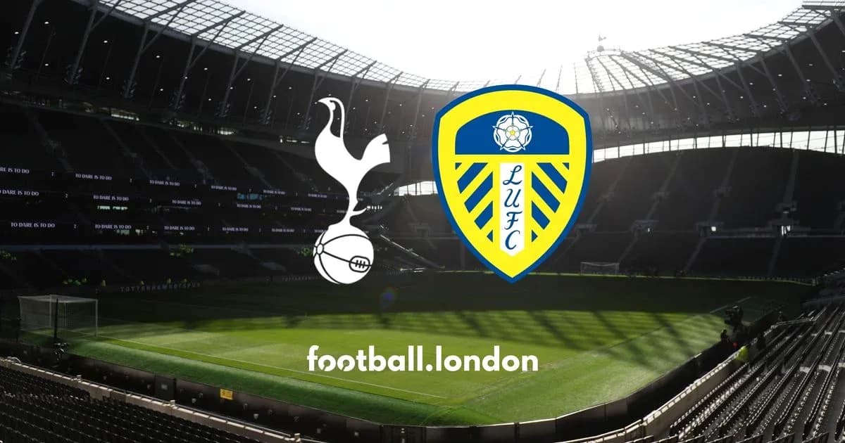Estadio con logotipos de Tottenham y Leeds