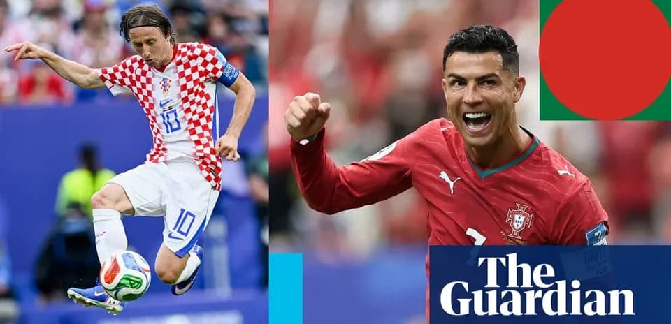 Luka Modric y Cristiano Ronaldo en acción deportiva