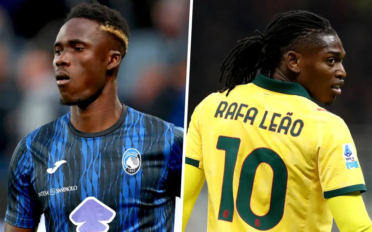 Jugadores de Atalanta y AC Milan en acción