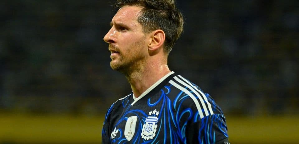 Jugador de Argentina en partido de fútbol