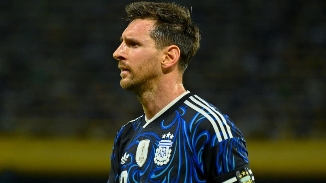 Jugador de Argentina en partido de fútbol