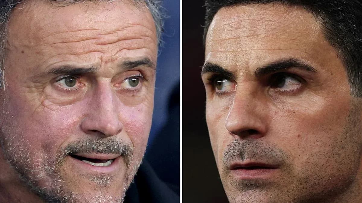 Entrenadores Luis Enrique y Mikel Arteta en primer plano