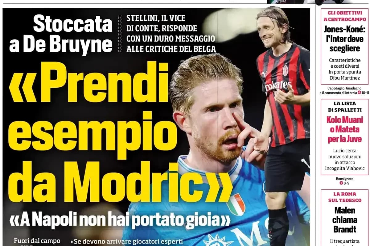 Kevin De Bruyne and Luka Modric featured in sports headline