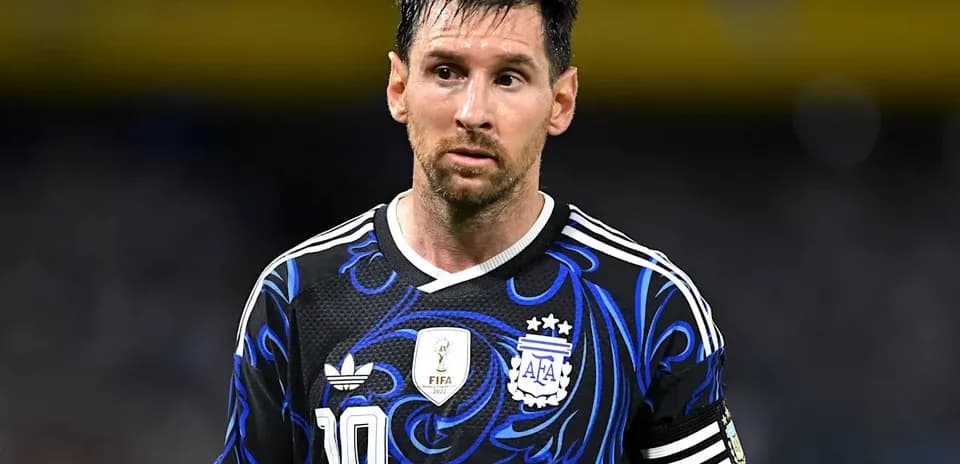 Lionel Messi en uniforme de Argentina durante el partido