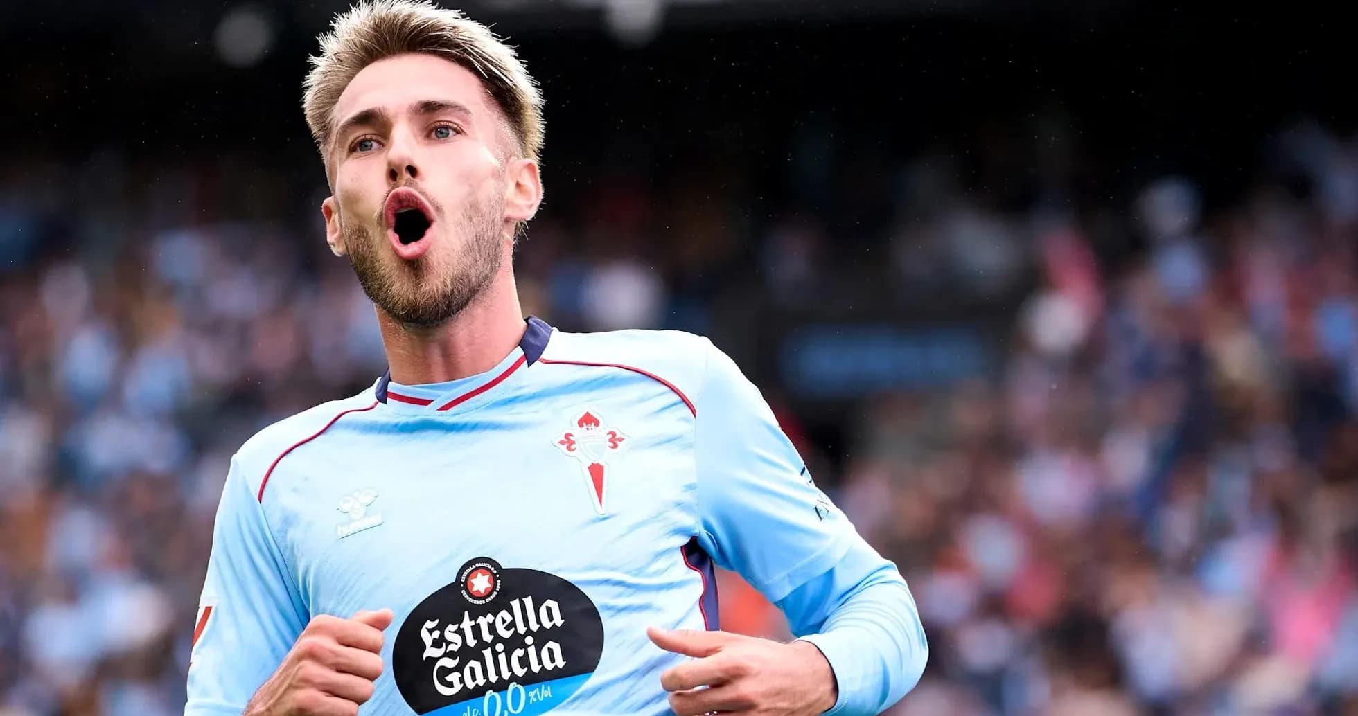 Celebración de un jugador del Celta de Vigo