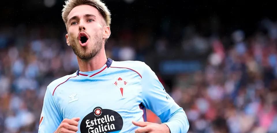 Celebración de un jugador del Celta de Vigo