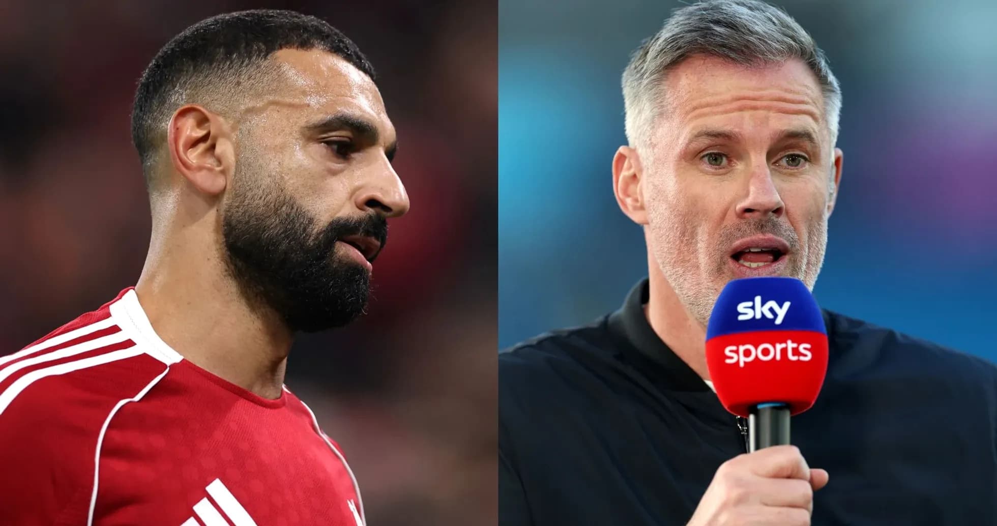 Mohamed Salah y Jamie Carragher en diferentes contextos