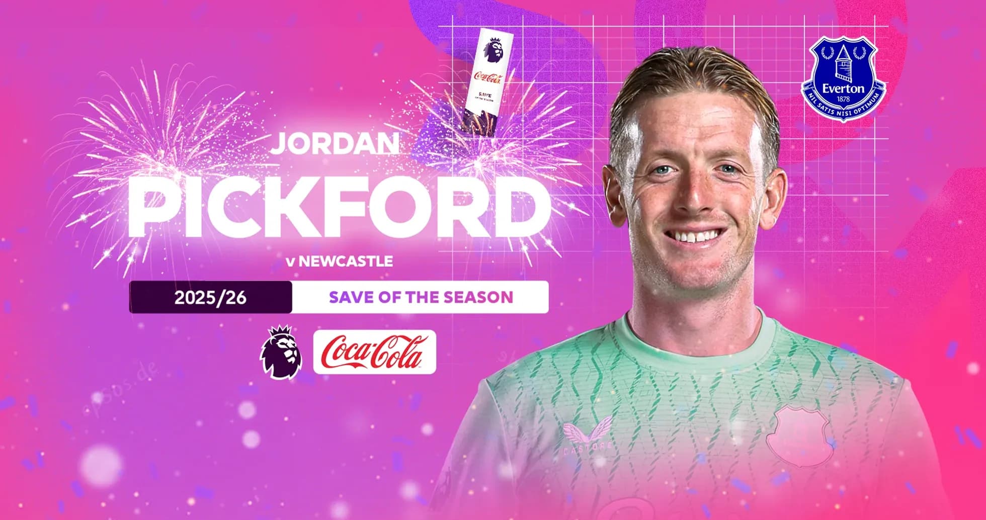 Jordan Pickford conmemora su parada de la temporada