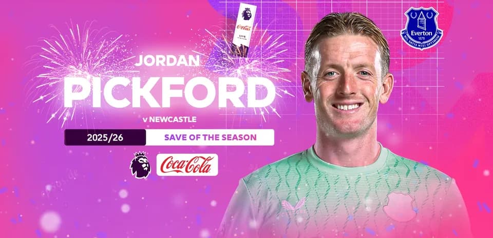 Jordan Pickford conmemora su parada de la temporada