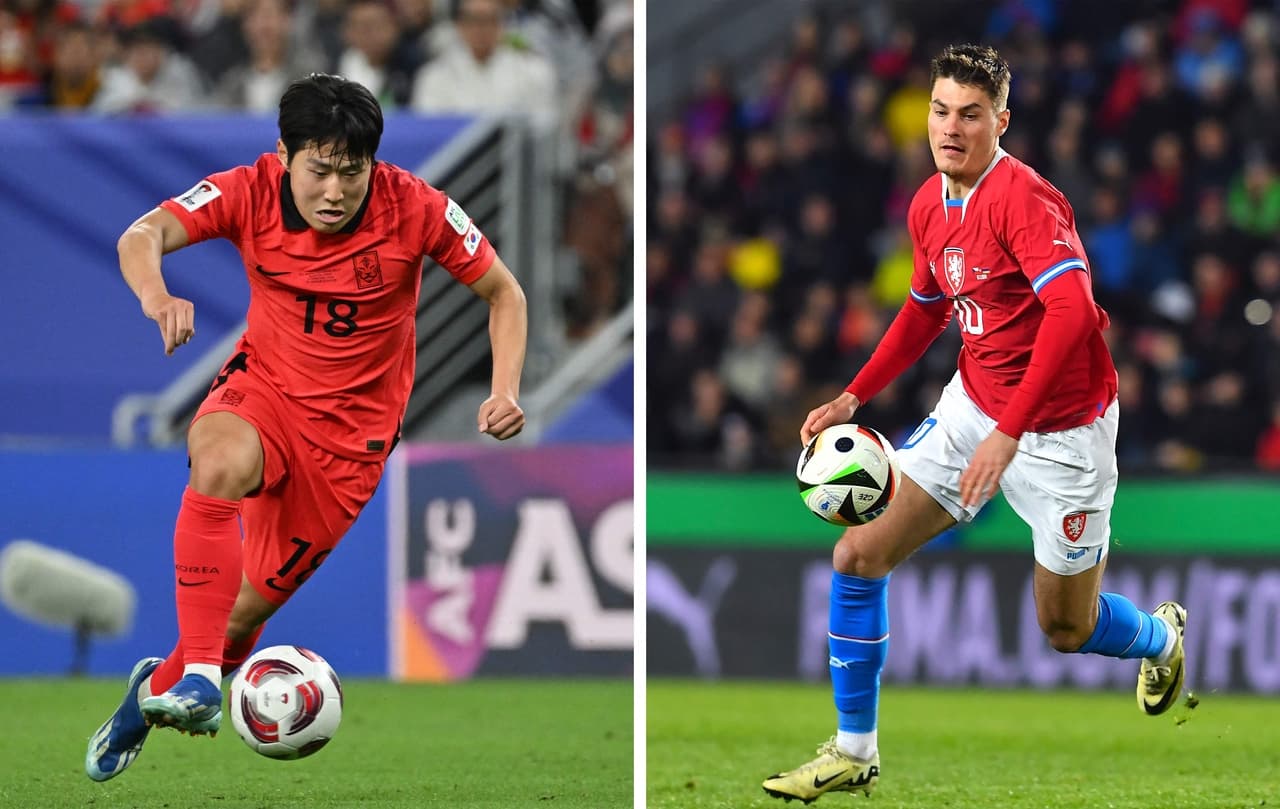 Jugador de Corea del Sur y República Checa en acción