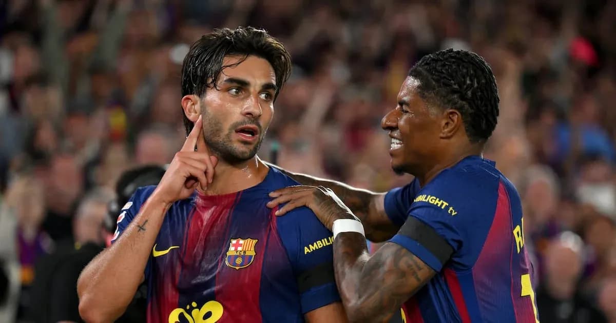 Jugadores del FC Barcelona celebrando un gol
