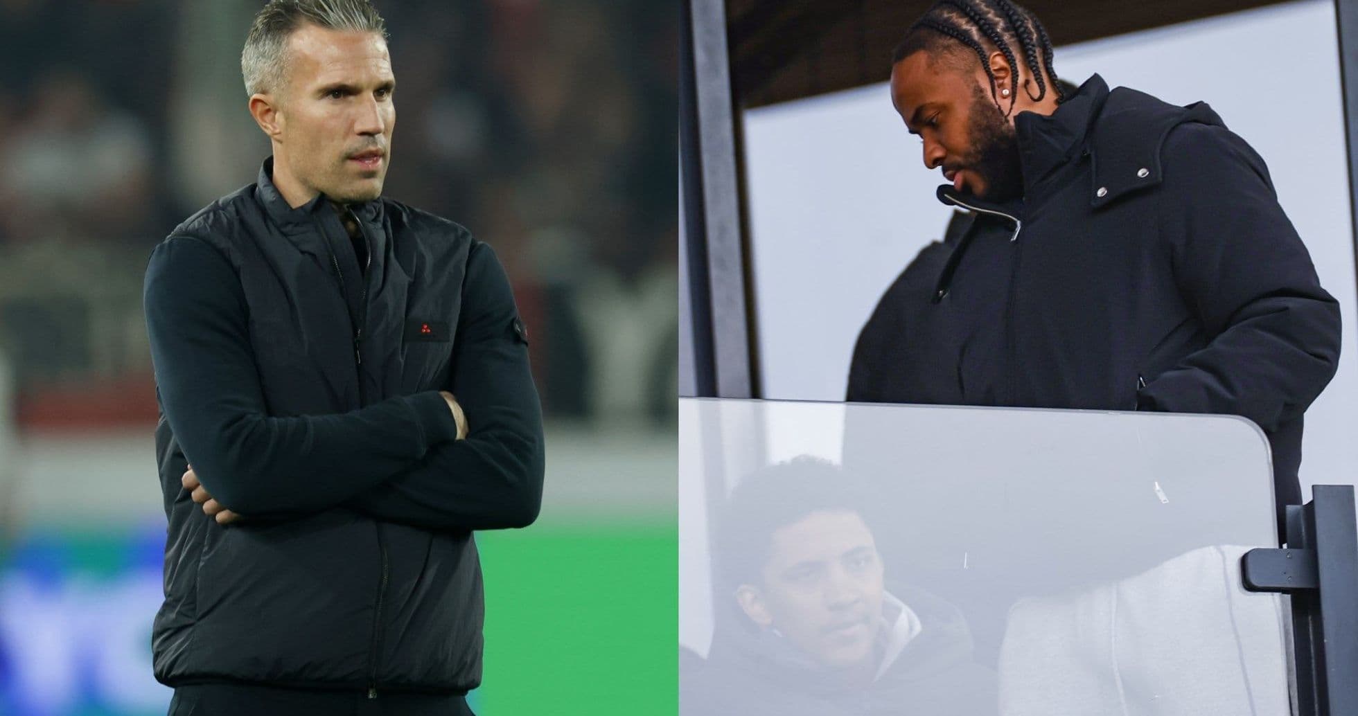 Entrenador y jugador observando desde el palco